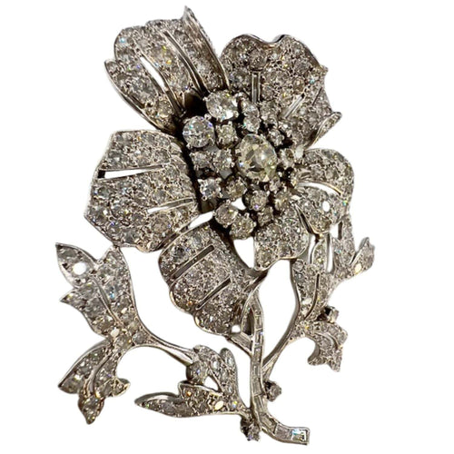 Broche BROCHE STYLE RÉTRO PÉRIODE 1950-1945 PLATINE AVEC DIAMANTS 58 Facettes A2684