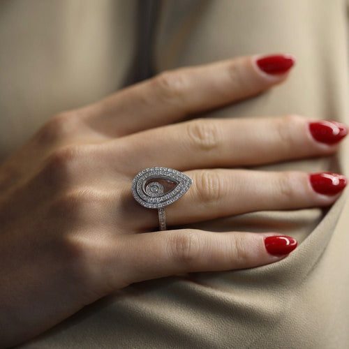 Bague 51 Bague Chopard Happy Diamonds – Or Gris 18k – 0.80 ct Diamants – Vers 2000 – Taille 51 58 Facettes FB10795