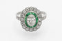 Bague 52 Exclusive platinum ring, 1.00ct diamonds, emeralds, mid-20th century 58 Facettes 11080