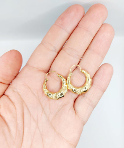 Boucles d'oreilles Créoles art déco or rose 58 Facettes A05375