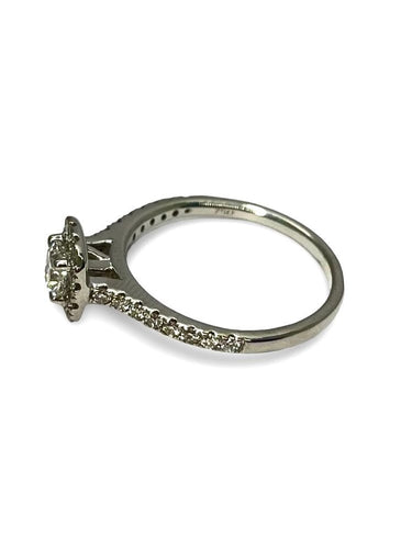 Bague 51 Solitaire or blanc et diamant coussin 0,66 ct 58 Facettes 00061701