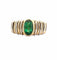 Bague 55.5 Bague en or jaune et blanc godrons et émeraude ovale 58 Facettes