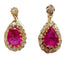 Boucles d'oreilles Dormeuses or jaune, rubis synthétiques et diamants taille ancienne (circa 1920) 58 Facettes A04818