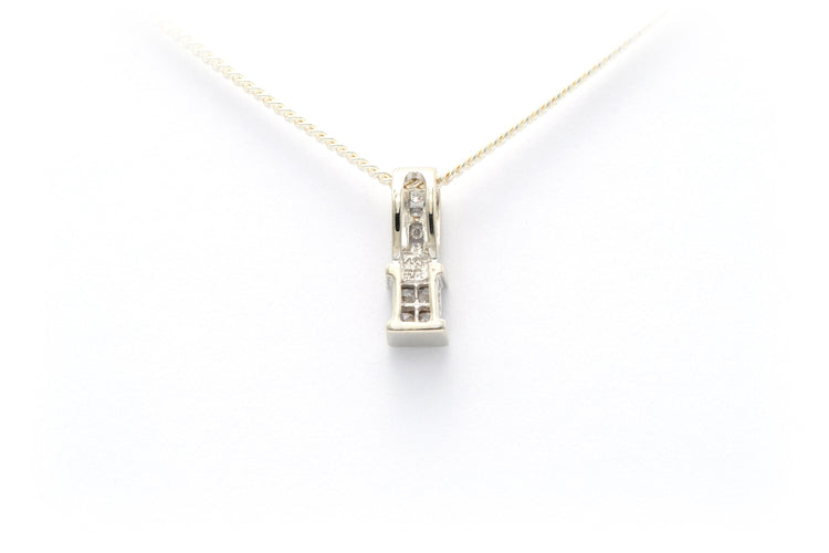 Pendentif Pendentif contemporain en or blanc serti de diamants 58 Facettes 22295