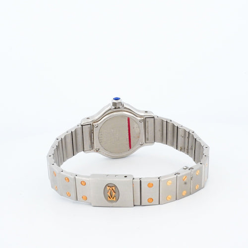 Montre Cartier - Montre Santos Octagone cadran crème chiffres romains acier et or jaune 58 Facettes