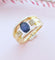 Bague 54 Bague Saphir - Diamants Or Jaune 18 K 58 Facettes AA 1659