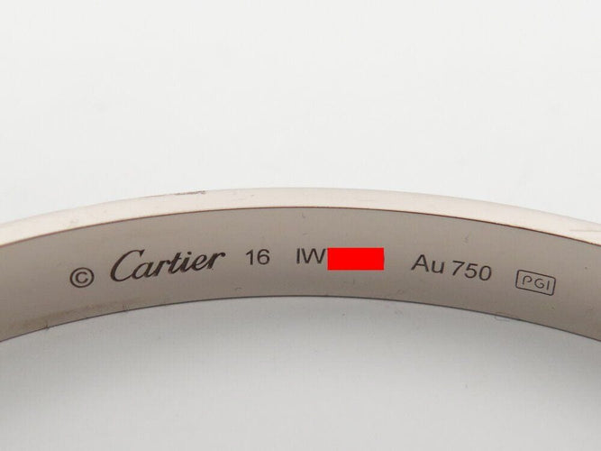 Bracelet bracelet CARTIER love crb6067617 or blanc gris 18k t 16 58 Facettes 264412
