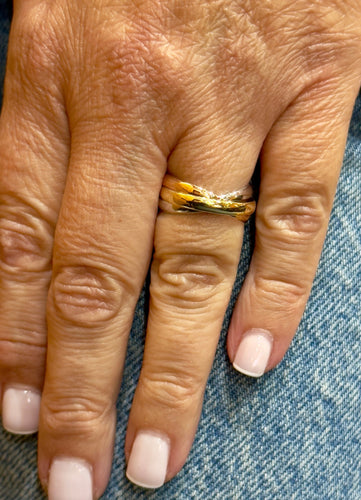 Bague 53 Alliance 3 ors 18 carats 750/1000 58 Facettes
