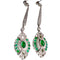 Boucles d'oreilles Boucles d'oreilles de style Art déco avec diamants et émeraudes 58 Facettes Q727A