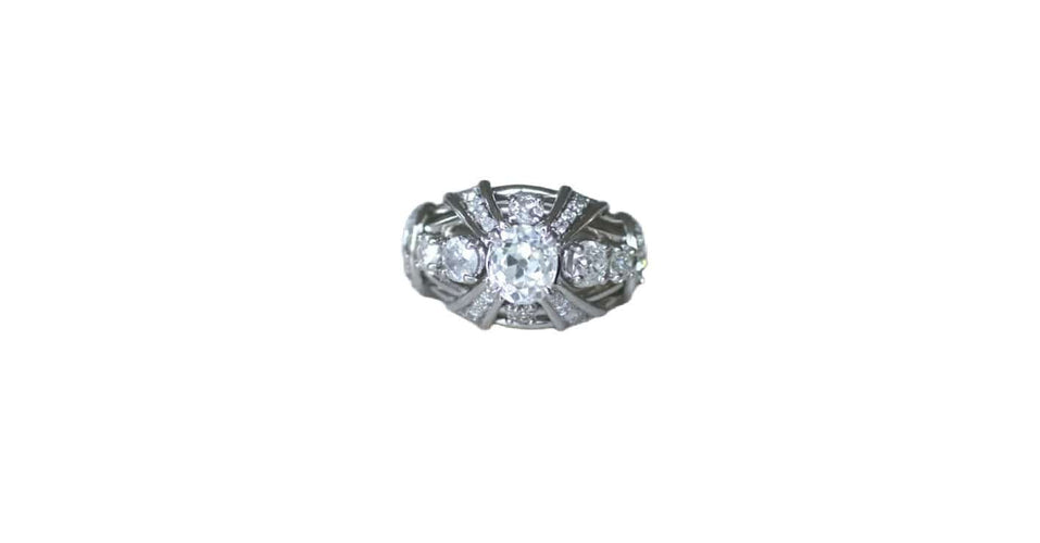 Bague 56 Bague Mauboussin Diamant Coussin 1.57 Cts sur Platine 58 Facettes