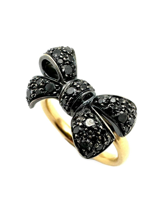 Bague 53 POMELLATO. Collection  "Forever", bague 2 ors 18K et diamants noirs 58 Facettes