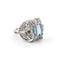 Bague 55 Bague en or blanc 18 carats avec aigue-marine et diamants 58 Facettes