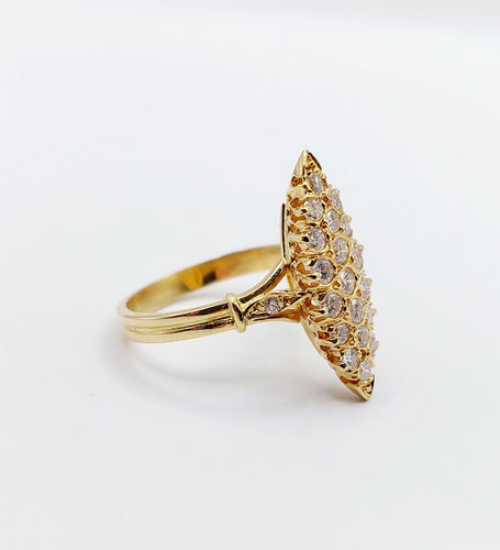 Bague 53.5 Bague marquise or et diamants 58 Facettes A04191
