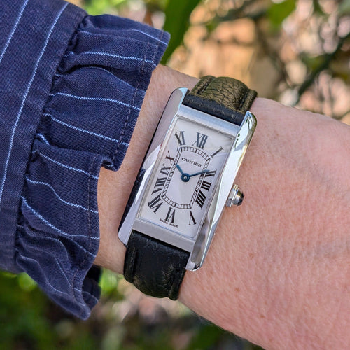 Montre Cartier Tank Américaine 2489 18k White Gold 58 Facettes