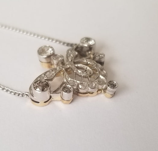 Collier Collier Art Déco en or blanc 18k et diamants 58 Facettes