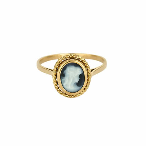 Bague or jaune sertie d'un camée