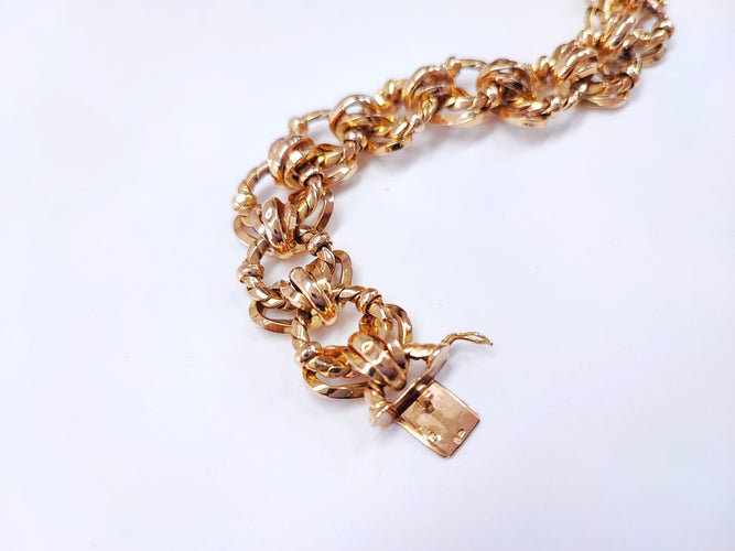 Bracelet Bracelet or rose maille américaine 58 Facettes Brac.ferChv.143