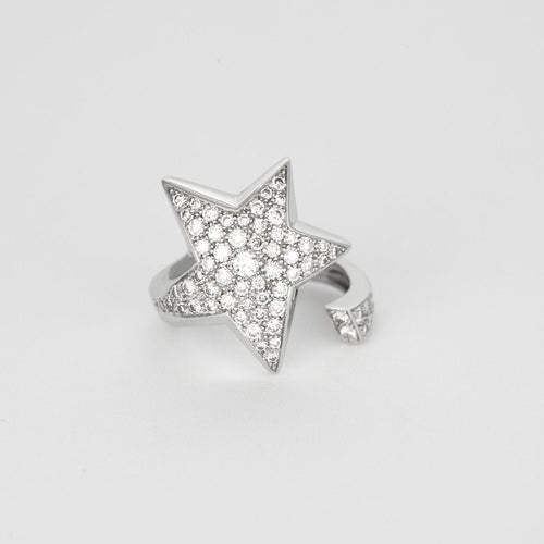 Bague 53 Bague comète or blanc et diamants 58 Facettes 23/266B