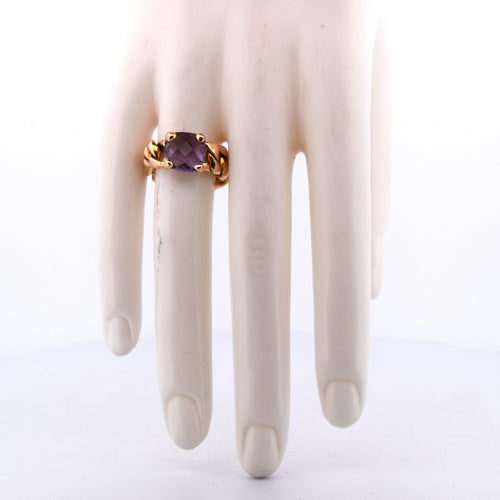 Bague 51 Bague vintage en or jaune avec améthyste 58 Facettes