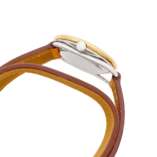 Montre Montre Hermès, "Arceau", plaqué or, acier, cuir. 58 Facettes 34466