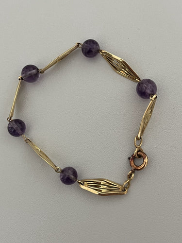 Bracelet Bracelet Ancien Or Jaune Filigrané Améthystes 58 Facettes LOT 6596