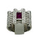 Bague 53 Bague en or blanc avec rubis et diamants 58 Facettes 50167