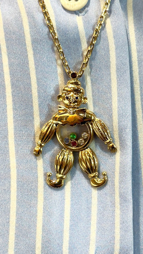 Collier Pendentif Happy Clown Chopard avec chaîne forçat 58 Facettes