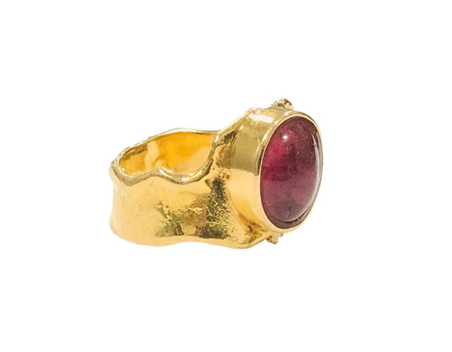Bague Bague tourmaline rose or jaune 58 Facettes