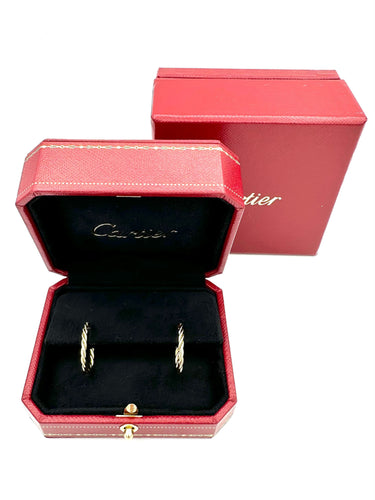CARTIER. Collection "Trinity", créoles 3 ors torsadées