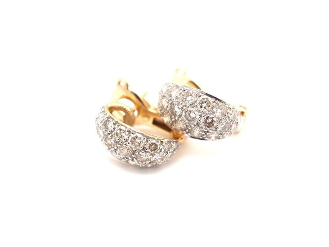 Boucles d'oreilles Boucles d'oreilles or jaune 750 mil et diamants 58 Facettes