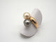 Bague 52 Bague or jaune, perle de Tahiti et perle blanche 58 Facettes