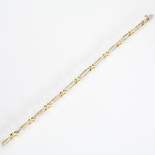 Bracelet Bracelet or blanc et jaune, diamants 58 Facettes GU199