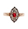 Bague 56 Ancienne bague marquise or rose, pierre rouge et diamant taille rose (1900) 58 Facettes A05951