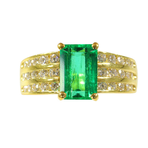 Bague 51 La splendeur verte de Kutchinsky : bague de fiançailles en émeraude de 2,33 ct avec accents de diamants 58 Facettes 13262-0119