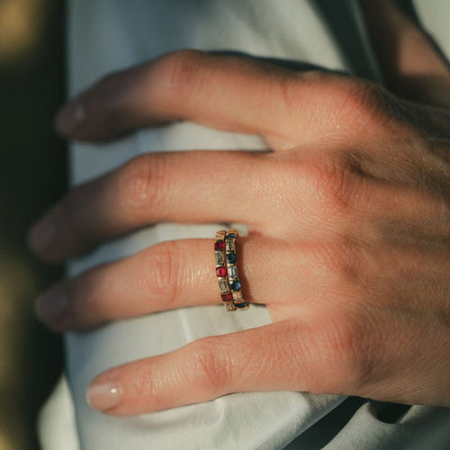 Bague 49 MAUBOUSSIN - Alliance - en or jaune, rubis et diamants 58 Facettes