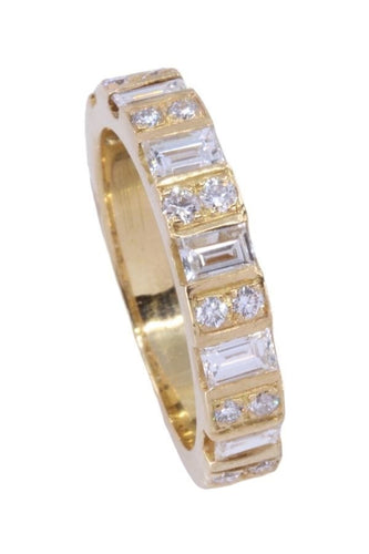 Bague 53.5 DEMI ALLIANCE DIAMANTS 1.33ct 58 Facettes 087621