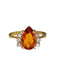 Bague 55.5 Bague or jaune citrine et diamants 58 Facettes