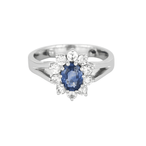 Bague 47 Bague en Or blanc, saphir et diamants 58 Facettes DADB-05