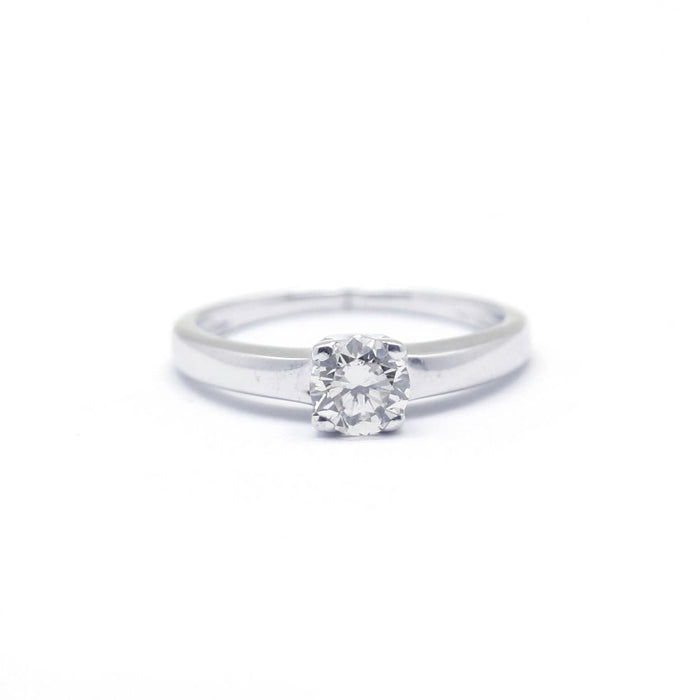 Solitaire or blanc diamant