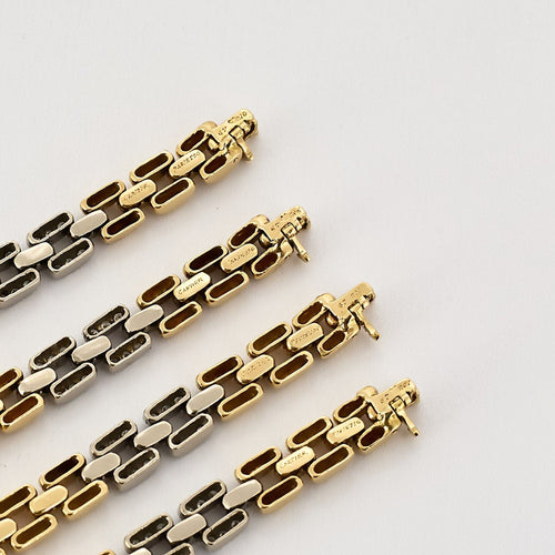 Bracelet Cartier. Collection Maillon Panthère. Rare Collier à transformation pouvant former Bracelet en or de deux couleurs et diamants. 58 Facettes 58FC18