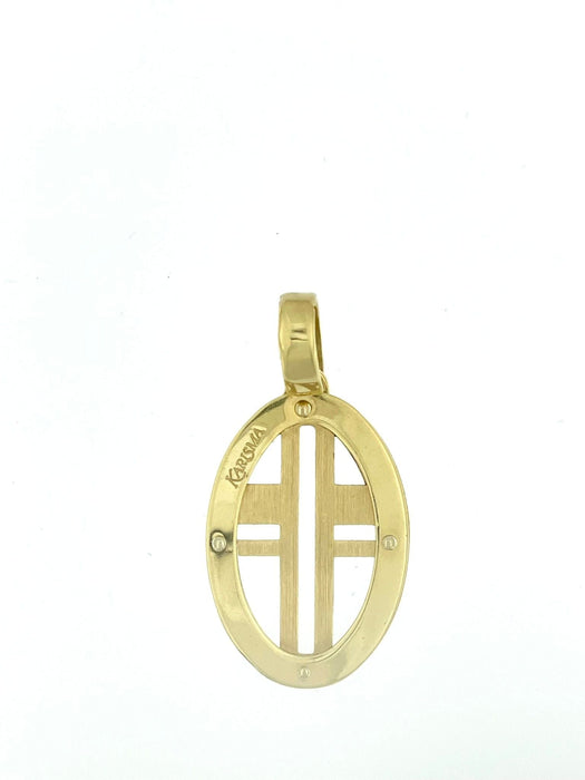 Pendentif Pendentif - croix italienne moderne en or jaune 58 Facettes