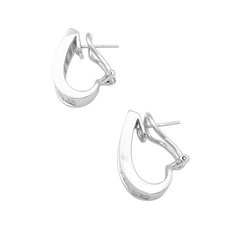 Boucles d'oreilles Boucles d'oreilles en or blanc et diamants baguette. 58 Facettes 34746