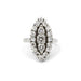 Bague 49 Bague navette or blanc diamants 58 Facettes 220449R