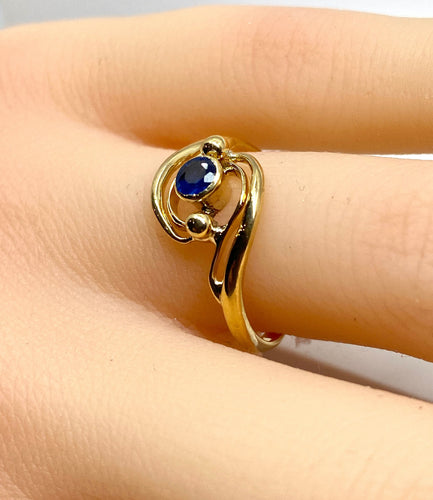 Bague 51 Bague en or jaune et saphir 58 Facettes AB586