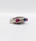 Bague 51 Bague jarretière art déco or blanc diamant, saphir et rubis 58 Facettes A03240