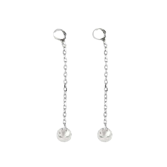 PENDANTS D'OREILLES OR BLANC DIAMANTS 2X0,20ct