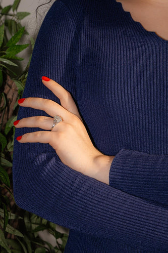 Bague 55 Bague Marguerite Or blanc, Platine Diamant 58 Facettes 4712452CN