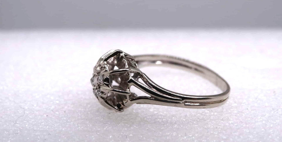 Bague 50 Bague or blanc Diamants 58 Facettes 13660