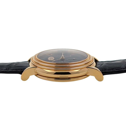 Montre Parmigiani Fleurier - Montre Toric Chronographe Date Or Rose réf. 361 Zenith El Primero 400 Cadran Guilloché Grain d'Orge Noir 58 Facettes