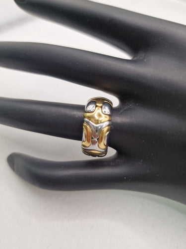 Bvlgari - Bague Alveare en or jaune 18kt et acier 58 Facettes